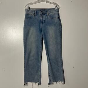 Lucky Brand‎ Mid Rise Crop Mini Boot Distressed Ankle Blue Jeans Women’s Size 6